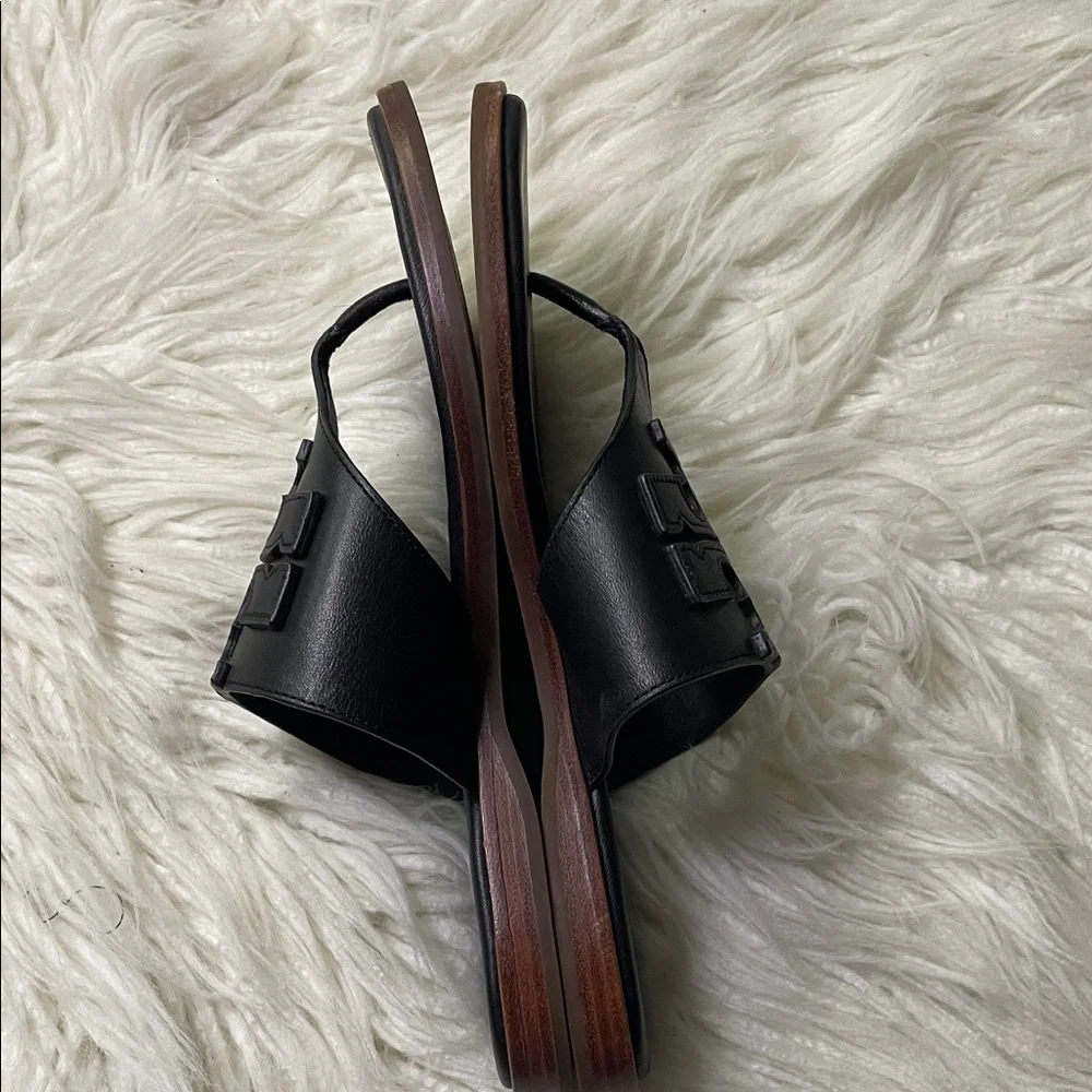 Tory Burch Black Leather Sandals - Picture 3 of 6
